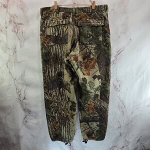 Vintage Camo Pants Mens Large 38 X 28 Woodland Forest Autumn Fleece Bark Short